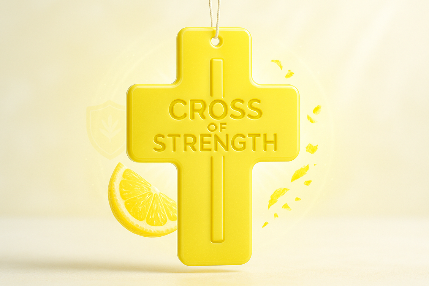 CROSS OF STRENGTH HANGER LEMON